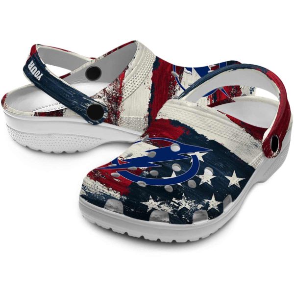 personalized tampa bay lightning patriotic stripes clog high quality
