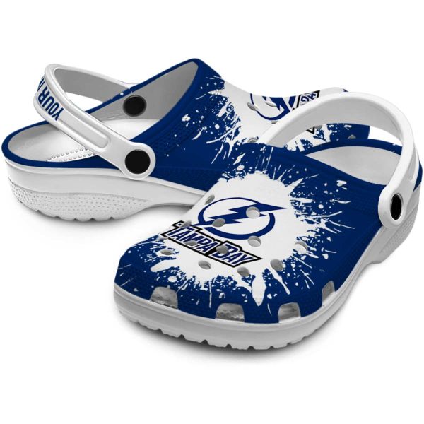 personalized tampa bay lightning splash art clog high quality
