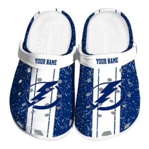 personalized tampa bay lightning vertical stripes clog best selling