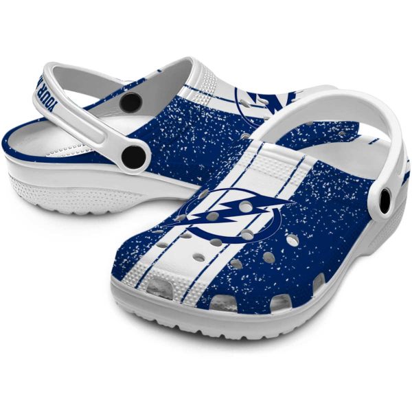 personalized tampa bay lightning vertical stripes clog high quality