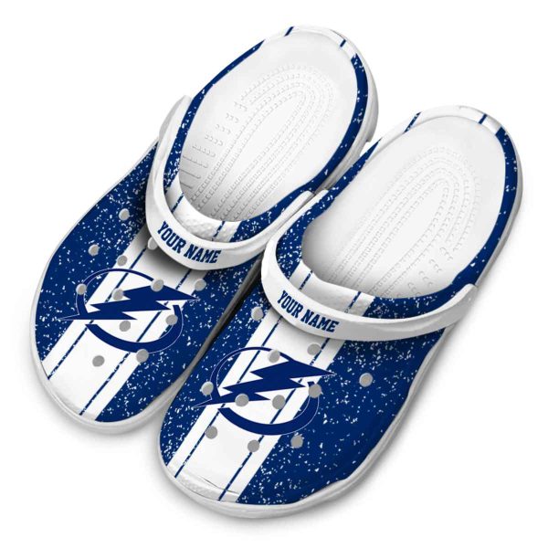 personalized tampa bay lightning vertical stripes clog latest model