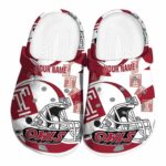 personalized temple owls football helmet clog best selling