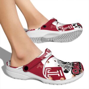 personalized temple owls football helmet clog fashion forward