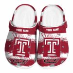 personalized temple owls paint splatter graphics clog best selling