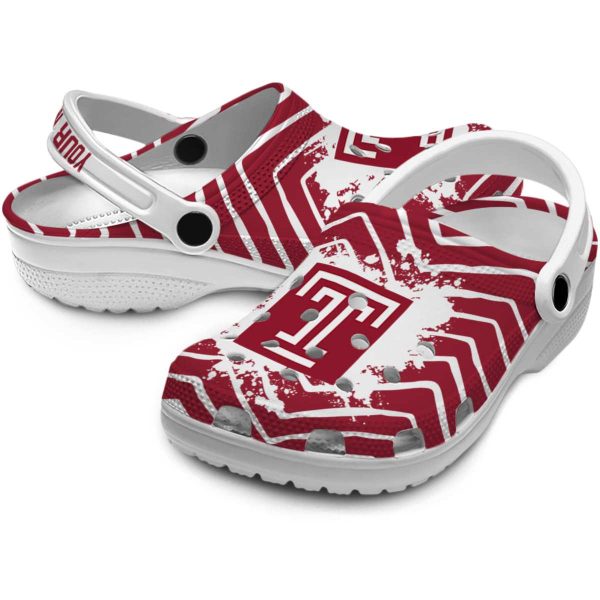 personalized temple owls zigzag paint burst clog high quality