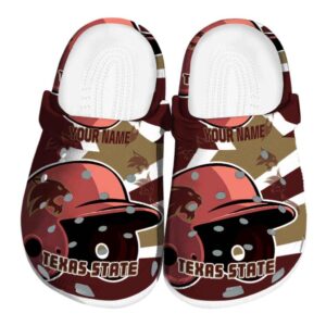 personalized texas state bobcats baseball helmet clog best selling