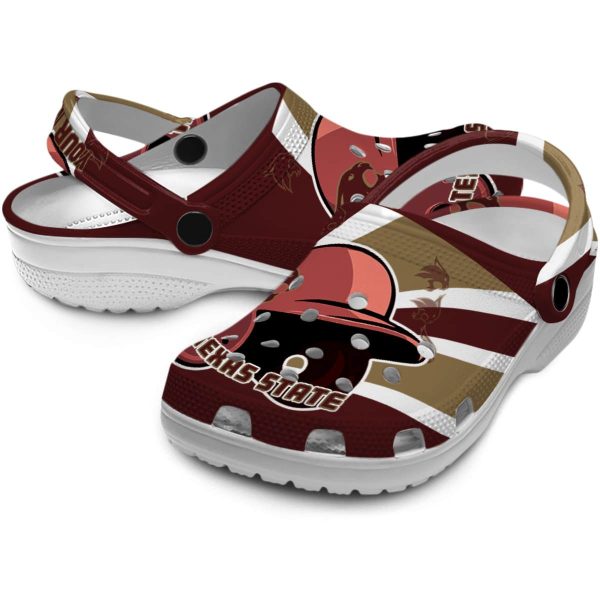 personalized texas state bobcats baseball helmet clog high quality