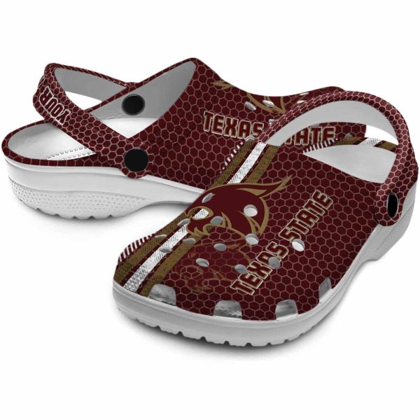 personalized texas state bobcats contrasting stripes clog high quality