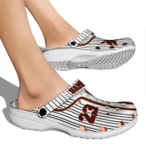personalized texas state bobcats pinstripe pattern clog fashion forward