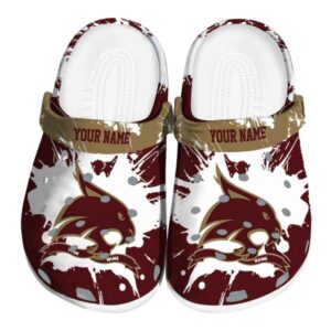 personalized texas state bobcats splatter pattern clog best selling