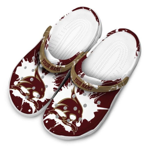personalized texas state bobcats splatter pattern clog latest model