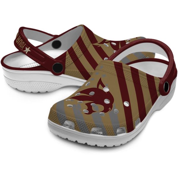 personalized texas state bobcats star spangled graphic clog high quality