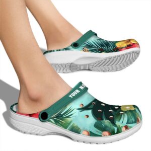 personalized texas state bobcats tropical vibes clog fashion forward