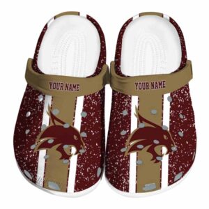personalized texas state bobcats vertical stripes clog best selling