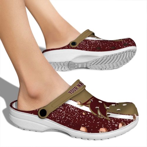 personalized texas state bobcats vertical stripes clog fashion forward