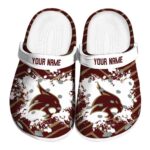 personalized texas state bobcats zigzag paint burst clog best selling