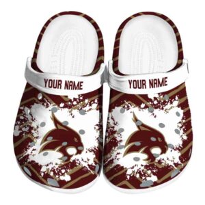 personalized texas state bobcats zigzag paint burst clog best selling