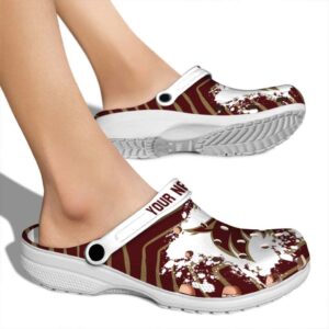 personalized texas state bobcats zigzag paint burst clog fashion forward