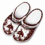 personalized texas state bobcats zigzag paint burst clog best selling