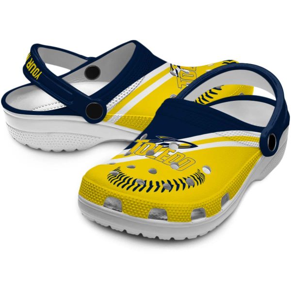 personalized toledo rockets baseball motif clog high quality
