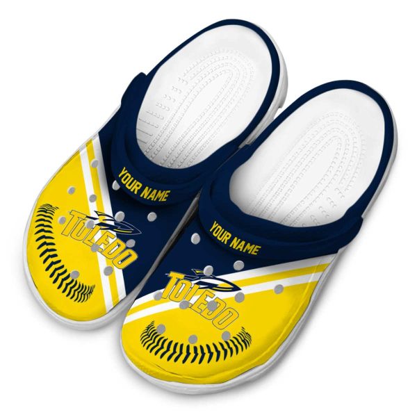personalized toledo rockets baseball motif clog latest model