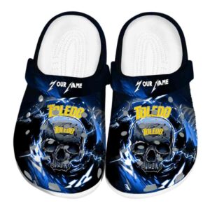 personalized toledo rockets gothic skull clog best selling