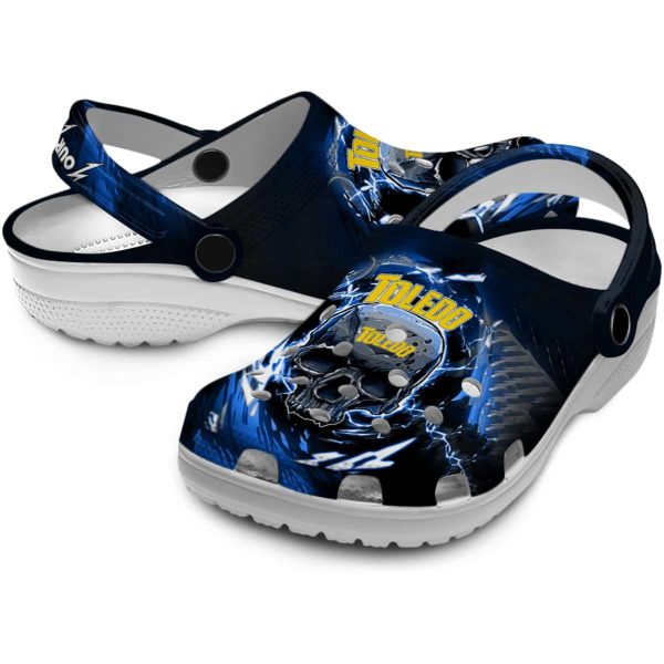 personalized toledo rockets gothic skull clog high quality