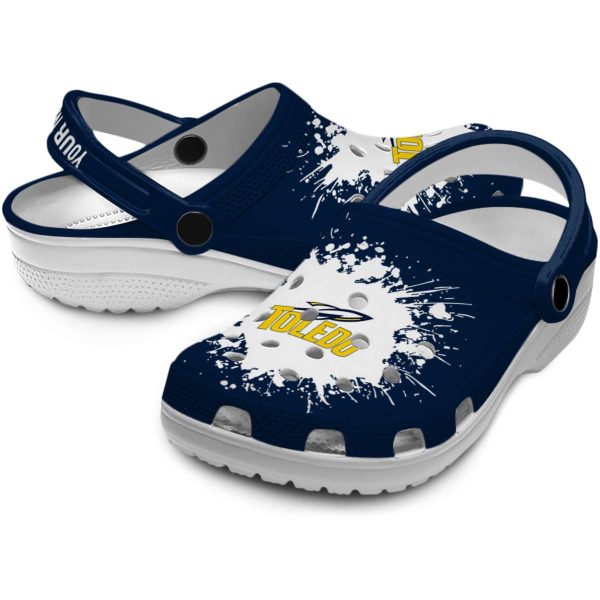 personalized toledo rockets splatter background clog high quality