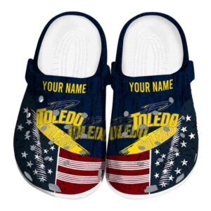 personalized toledo rockets star spangled side pattern clog best selling