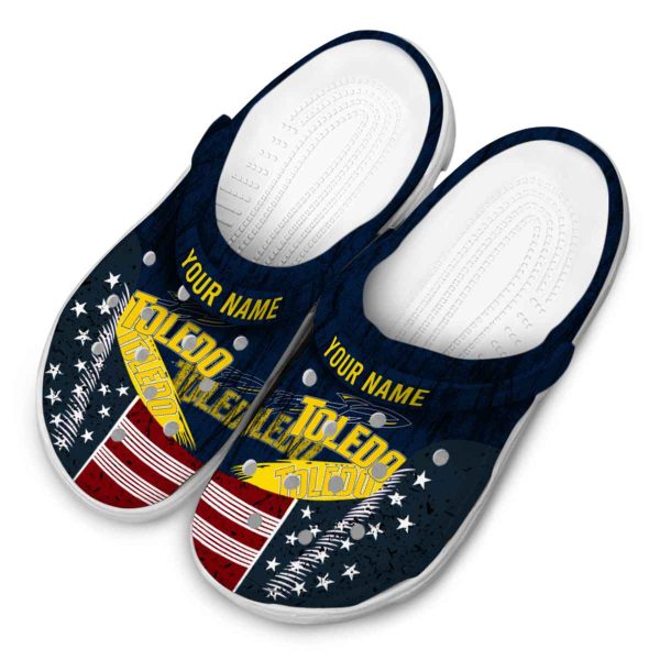 personalized toledo rockets star spangled side pattern clog latest model