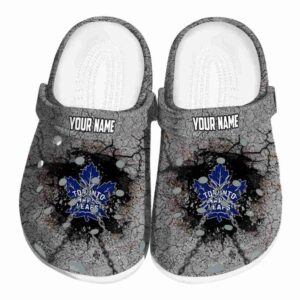 personalized toronto maple leafs cracked ground texture clog best selling