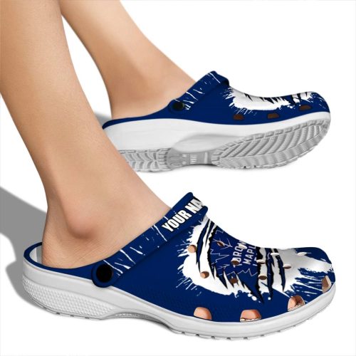 personalized toronto maple leafs splash motif background clog fashion forward
