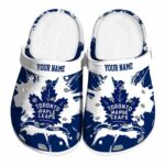 personalized toronto maple leafs splatter pattern clog best selling