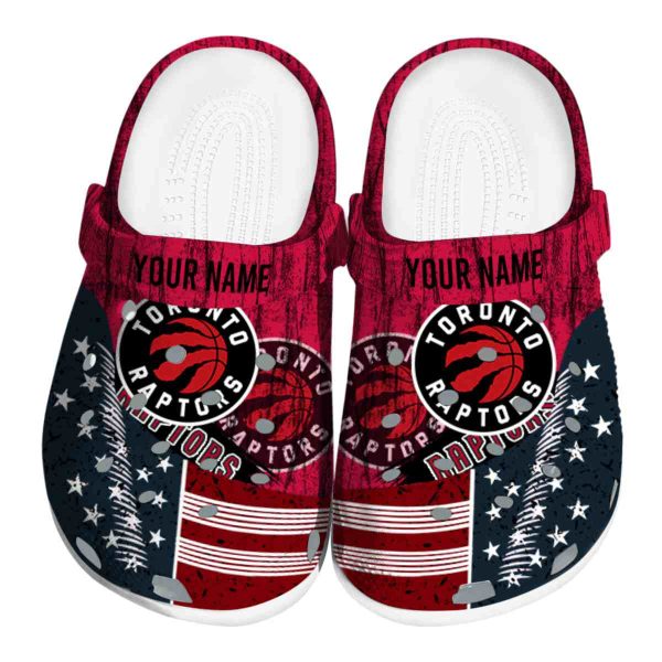 personalized toronto raptors star spangled side pattern clog best selling
