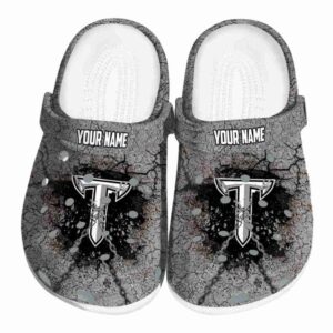 personalized troy trojans cracked ground texture clog best selling