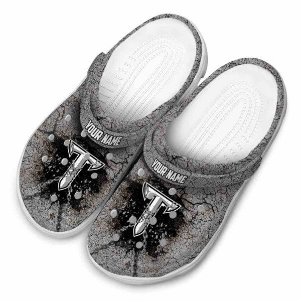 personalized troy trojans cracked ground texture clog latest model