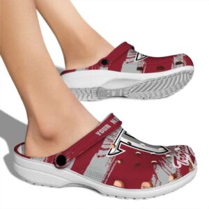 personalized troy trojans paint splatter graphics clog fashion forward
