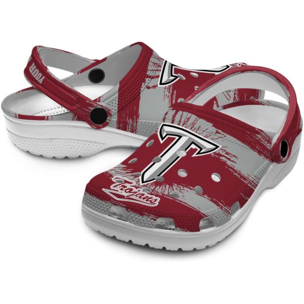 personalized troy trojans paint splatter graphics clog high quality