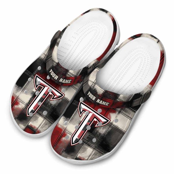 personalized troy trojans plaid fusion clog latest model