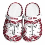personalized troy trojans zigzag paint burst clog best selling