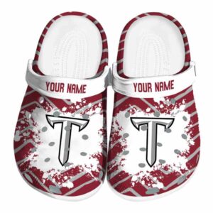 personalized troy trojans zigzag paint burst clog best selling