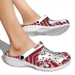 personalized troy trojans zigzag paint burst clog fashion forward