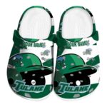 personalized tulane green wave baseball helmet clog best selling