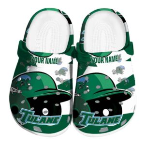 personalized tulane green wave baseball helmet clog best selling