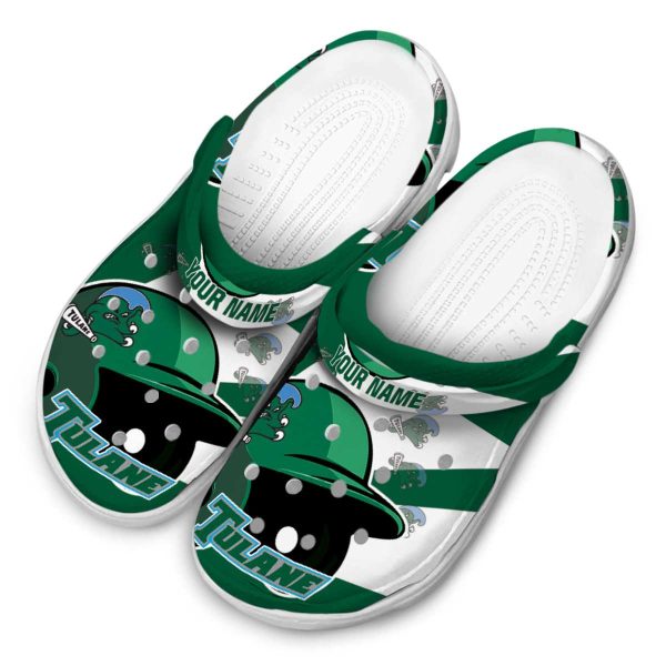 personalized tulane green wave baseball helmet clog latest model