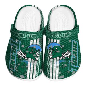 personalized tulane green wave contrasting stripes clog best selling
