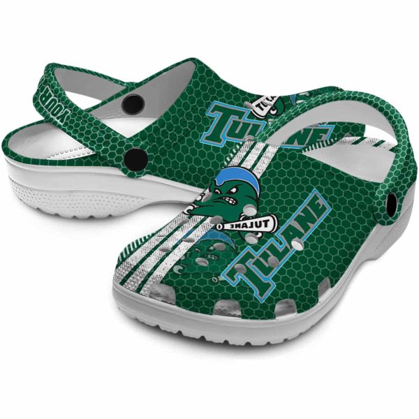 personalized tulane green wave contrasting stripes clog high quality