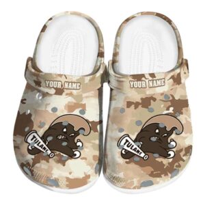 personalized tulane green wave desert camo clog best selling
