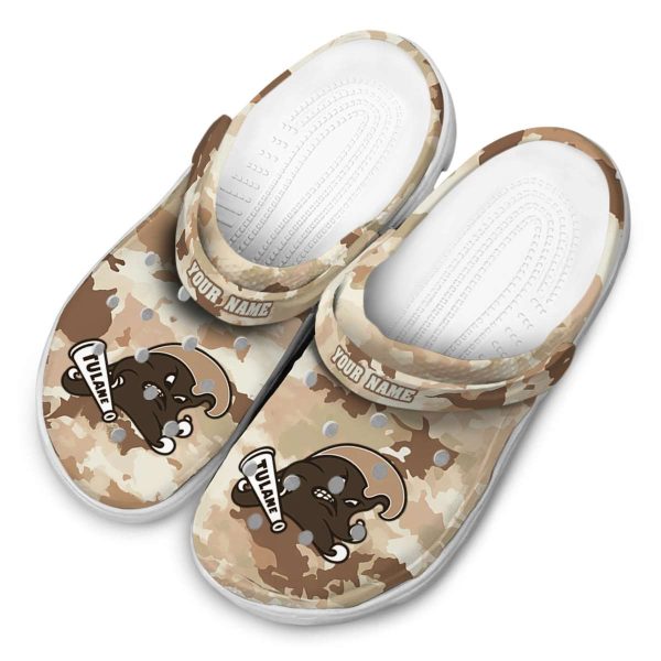 personalized tulane green wave desert camo clog latest model