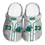 personalized tulane green wave pinstripe pattern clog best selling